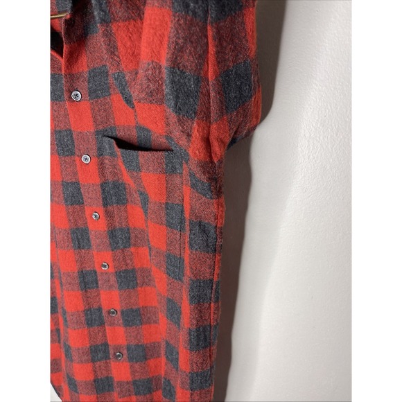 Mens Ann Demeulemeester Red‎ Black Buffalo Check Plaid Wool Button Down Shirt M - Picture 3 of 6